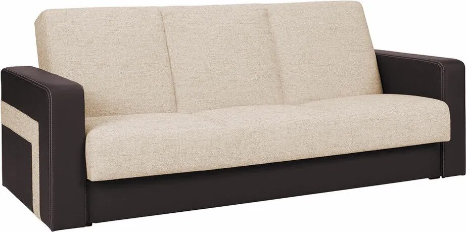 Sofá-cama Donum, Cama com arrumação, Castanho claro, 88x222x97cm, 77 kg, Pernas: Madeira