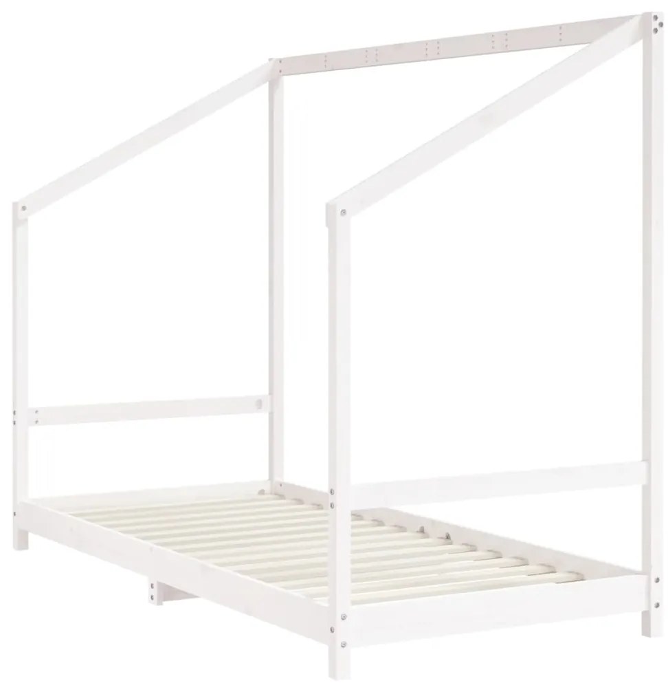 Estrutura de cama infantil 2x(90x190) cm pinho maciço branco