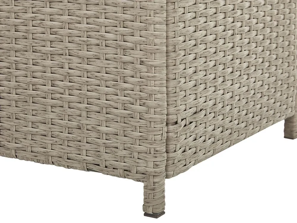 Caixa de arrumação em rattan sintético creme 126 x 46 cm MODENA 