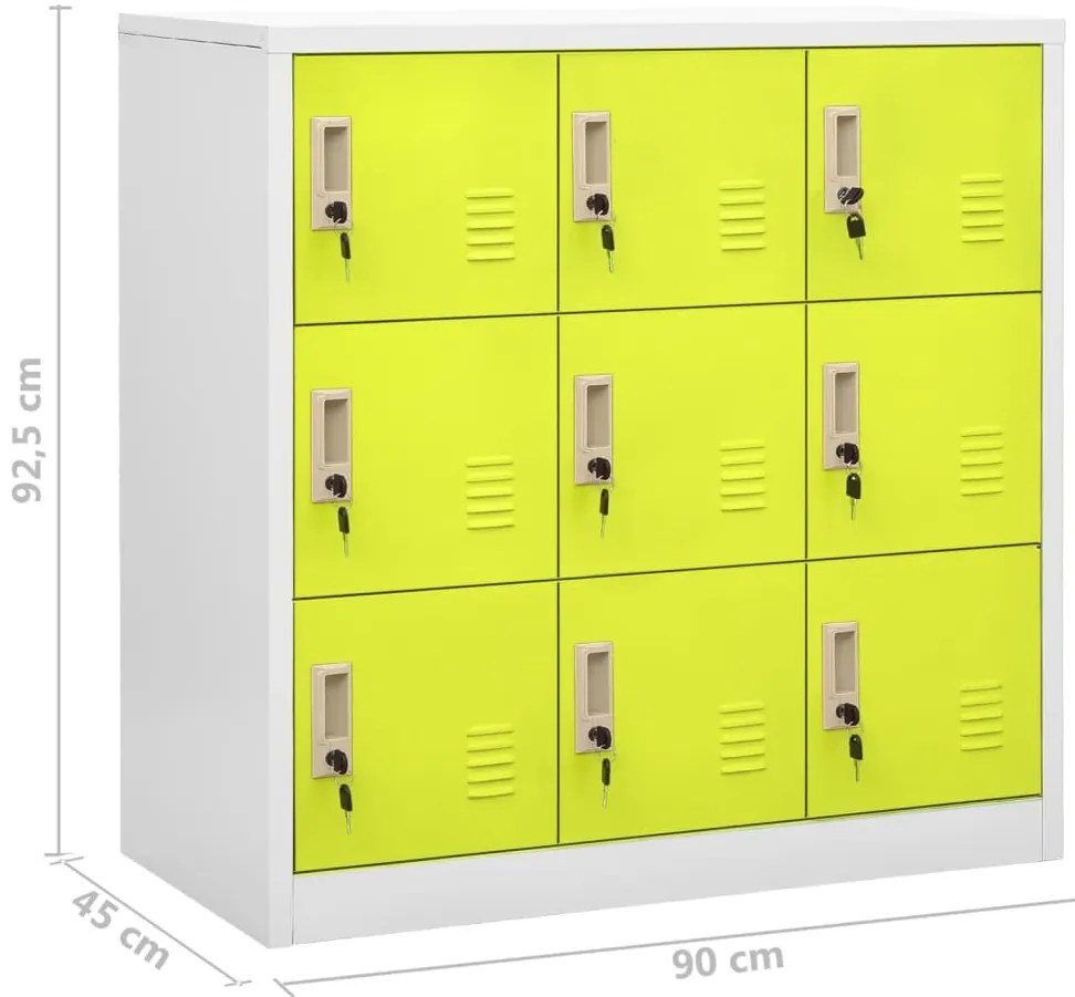 Cacifos 5 pcs 90x45x92,5 cm aço cinzento-claro e verde