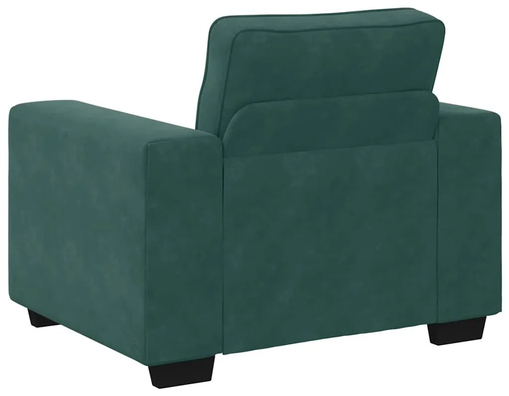 Poltrona 60 cm veludo verde-escuro