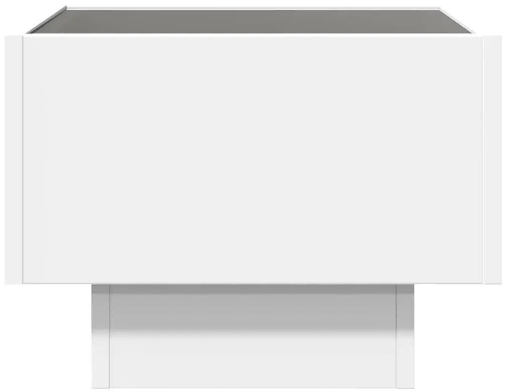 Mesa de cabeceira com luzes LED Infinity 40x40x30 cm branco
