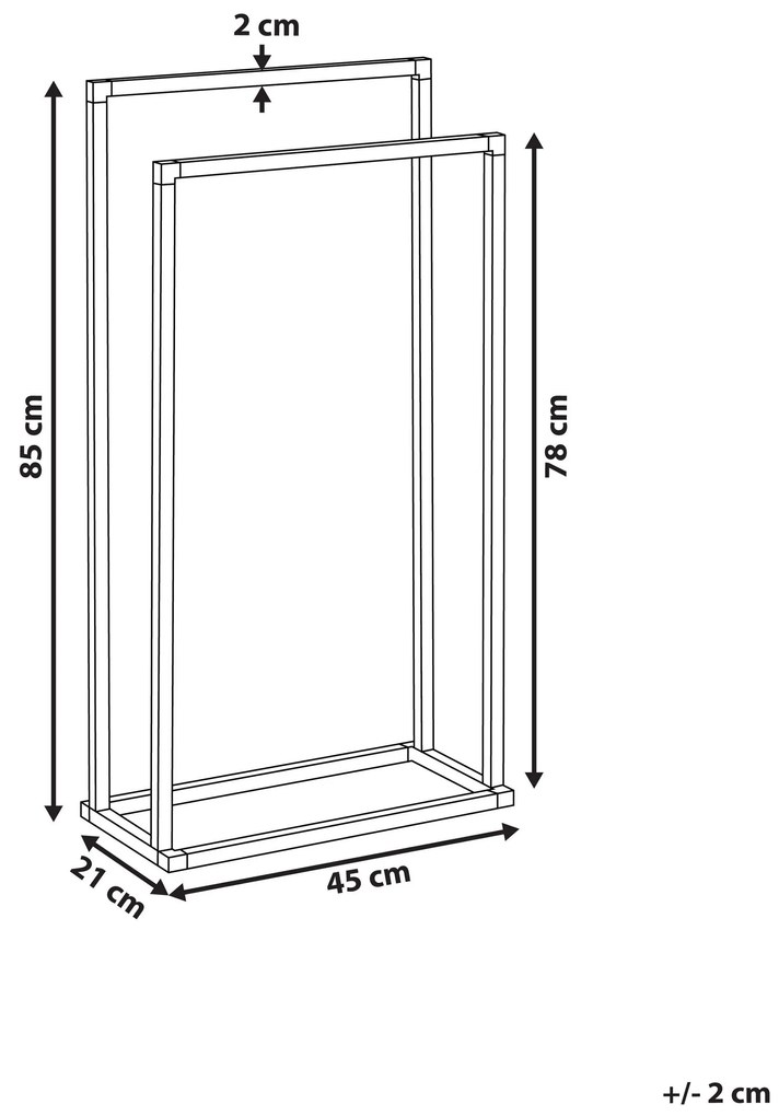 Toalheiro prateado 45 x 85 cm RECREO Beliani