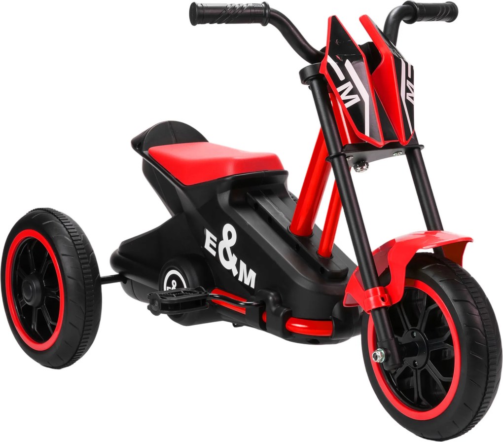 Triciclo para crianças, bicicleta de equilíbrio de 3 rodas com pedais para idades entre os 18 e os 36 meses, para uso no interior e no exterior, verme