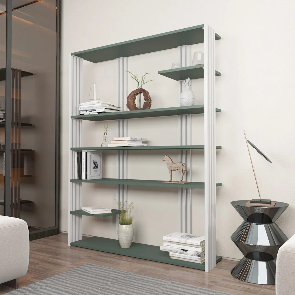 Estante Jenny – Verde e Branco – 120 cm x 160 cm x 29,6 cm