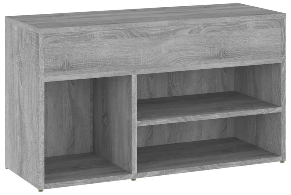 Banco sapateira 80x30x45cm derivados de madeira cinzento sonoma