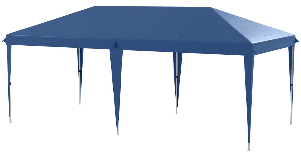 Outsunny Tenda Dobrável 6x3 Tenda de Jardim Portátil com Bolsa de Transporte Tecido Oxford para Exterior Festas Acampamento Azul