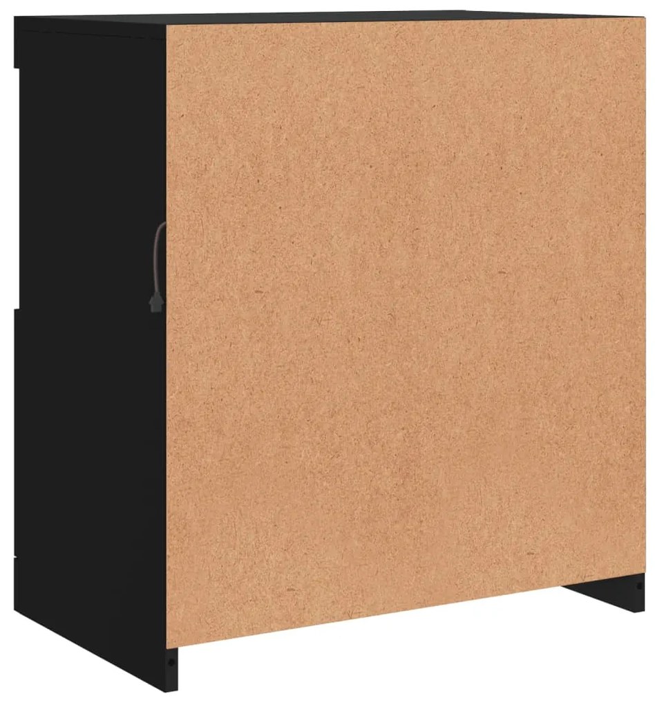 Aparador com luzes LED 60,5x37x67 cm preto