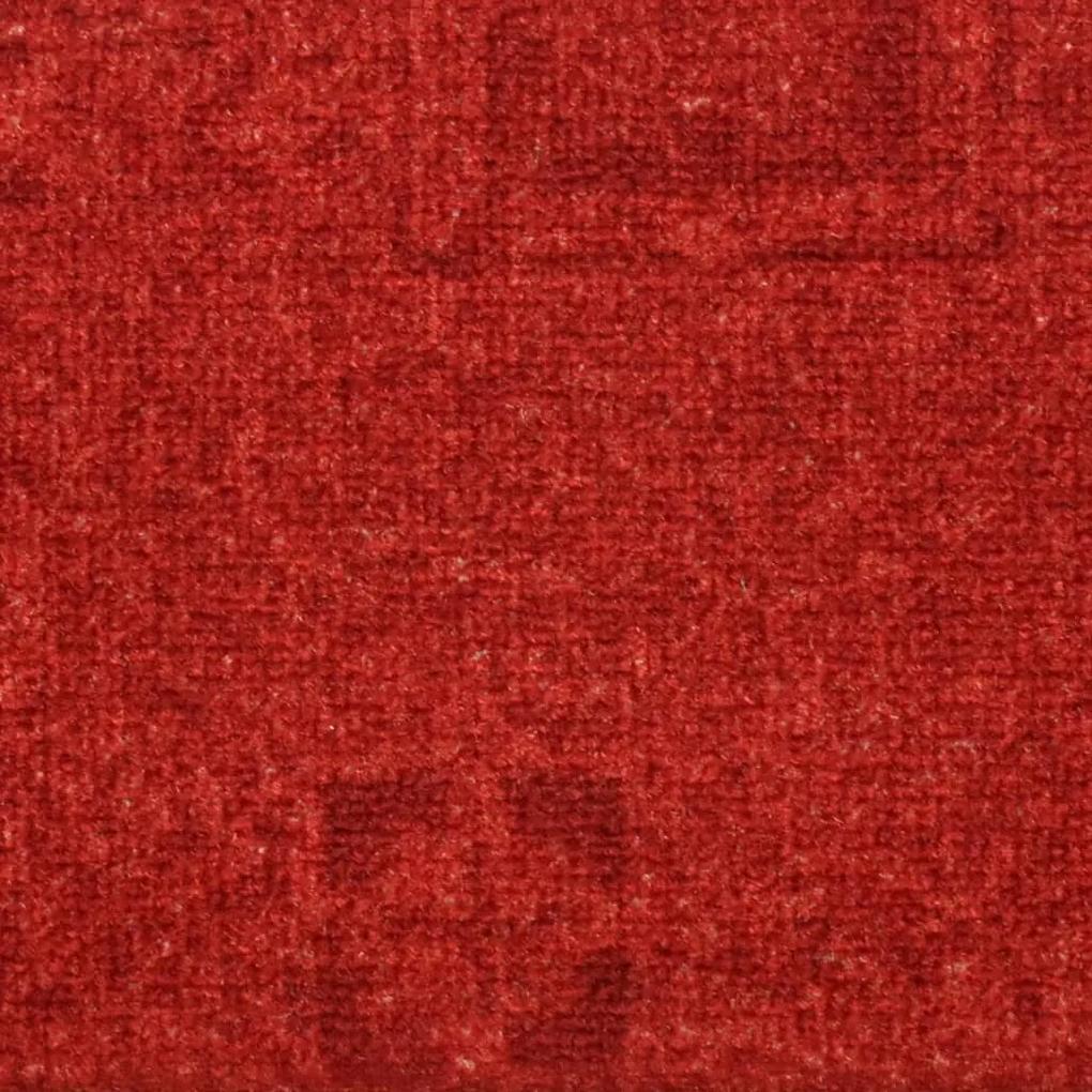 Tapetes de escada adesivos 15 pcs 65x21x4 cm vermelho