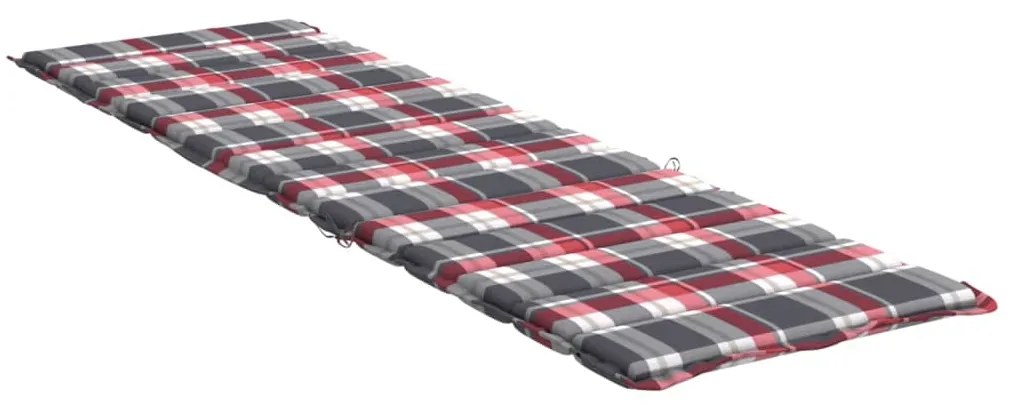 Almofadão p/ espreguiçadeira tecido oxford xadrez vermelho