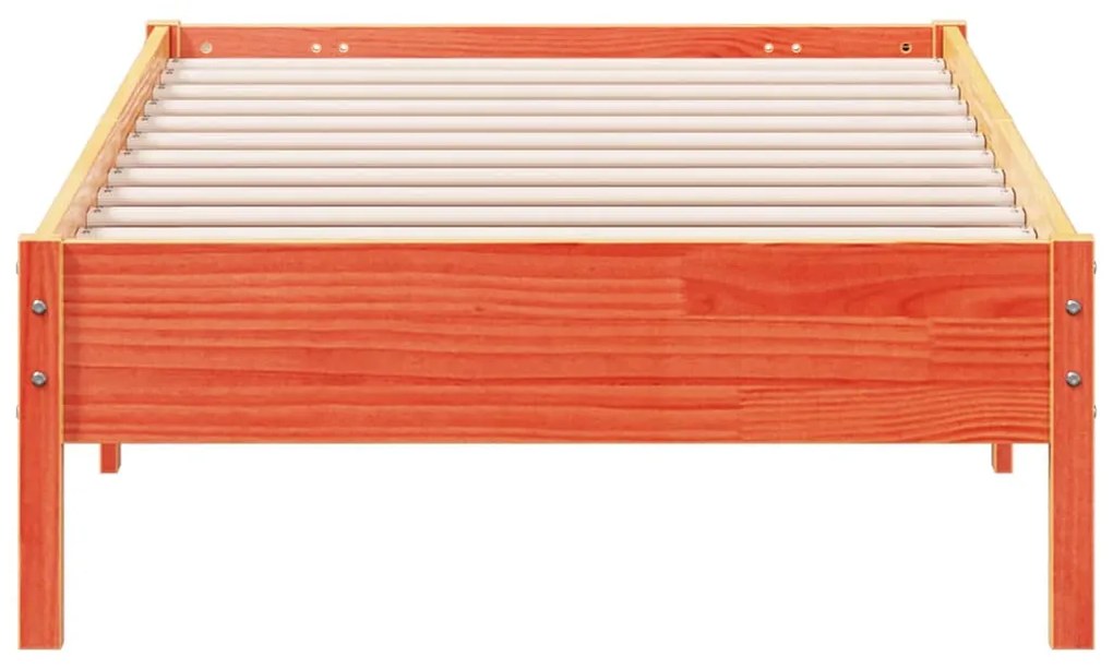 Cama sem colchão 90x200 cm pinho maciço castanho-mel