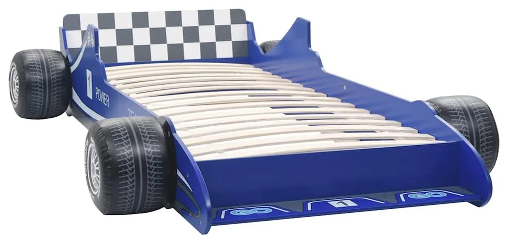 Cama carro de corrida para crianças 90x200 cm azul