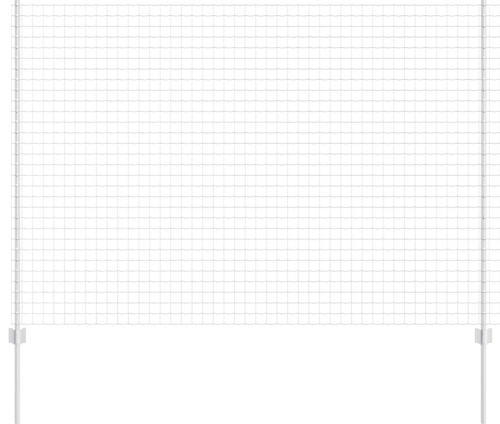 vidaXL Cerca e Poste Prateado 1,5 x 10 m Aço