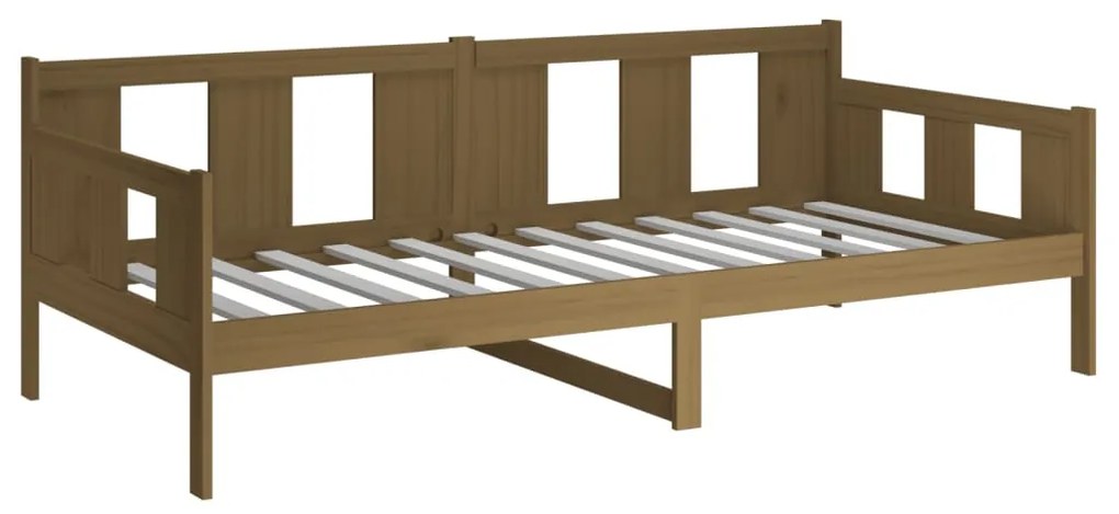 Sofá-cama 90x190 cm madeira de pinho maciça castanho mel