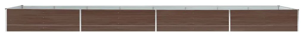 Canteiro elevado de jardim aço galvanizado 600x80x45cm castanho