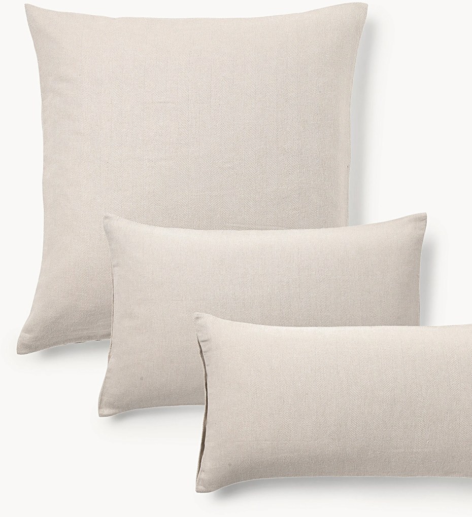 Fronha de almofada em flanela com padrão de espinha de peixe Wanda