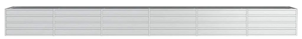 Canteiro elevado de jardim 480x80x45cm aço galvanizado prateado