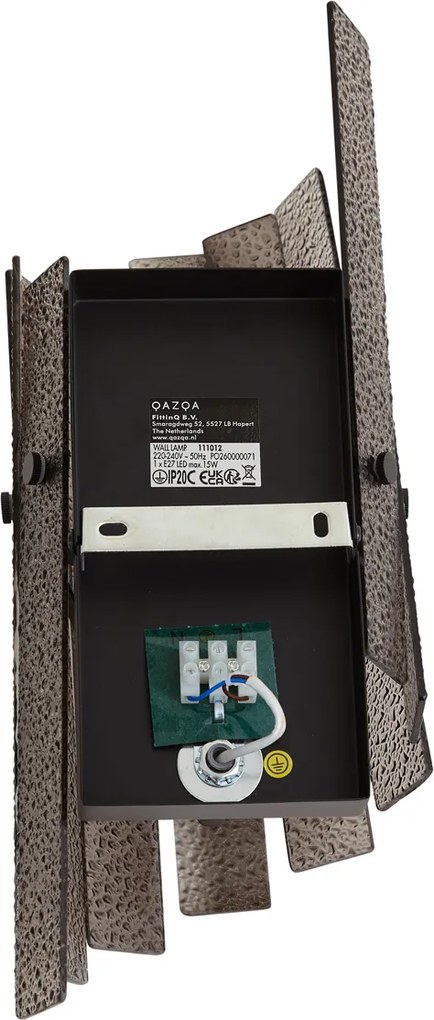 Candeeiro de Parede de Design Preto com Vidro Fumê - Versailles
