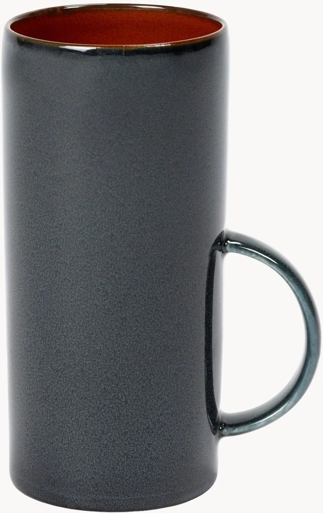 Chávenas de chá com esmalte reativo Terres de rêves, conjunto de 8