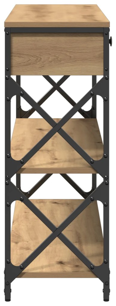 Mesa de Console vidaXL Carvalho Artesanal 100x28x75 cm Madeira Engenhe
