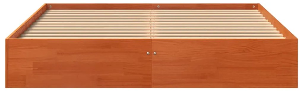 Cama sem colchão 140x190 cm pinho maciço castanho-mel