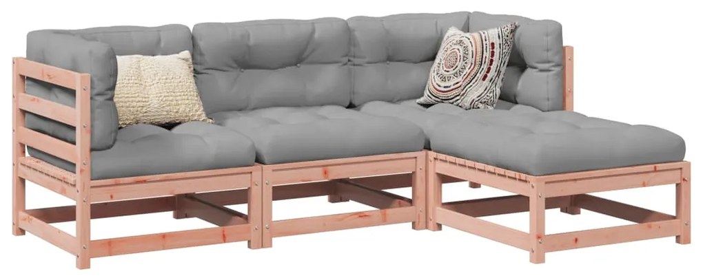 vidaXL 4 pcs conj. sofás jardim madeira abeto-de-douglas