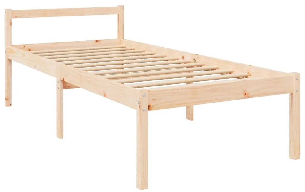 Cama para idosos com cabeceira 90x200 cm madeira maciça