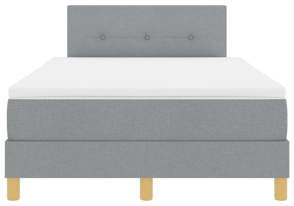 Cama Box Spring com Colchão Cinza Claro 120x190 cm Tecido