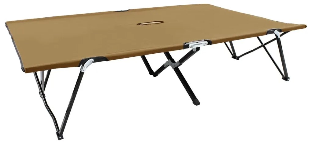 vidaXL Espreguiçadeira/cama dobrável 2 pessoas aço cinza-acastanhado