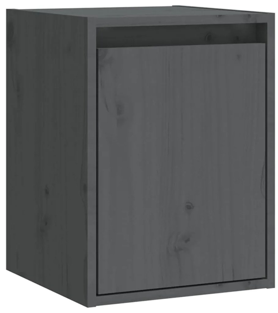 Armários de parede 2 pcs 30x30x40 cm pinho maciço cinza