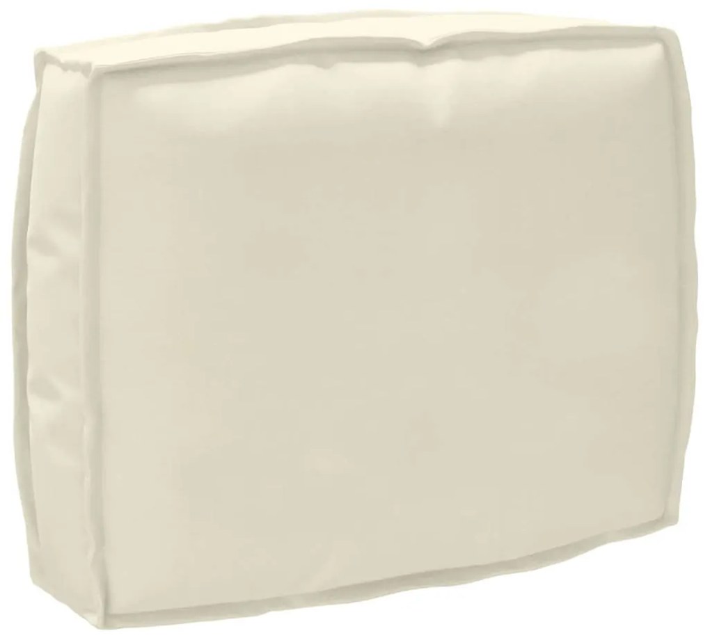 Conjunto de Almofadas de Palete 2 Peças Creme Tecido Oxford