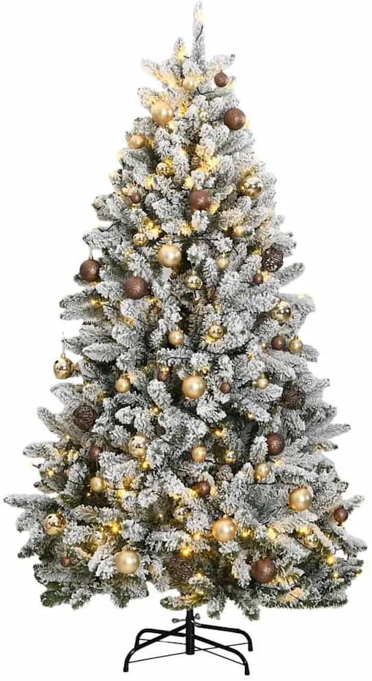 vidaXL Árvore Natal artificial articulada c/ 300 luzes LED+bolas 270cm