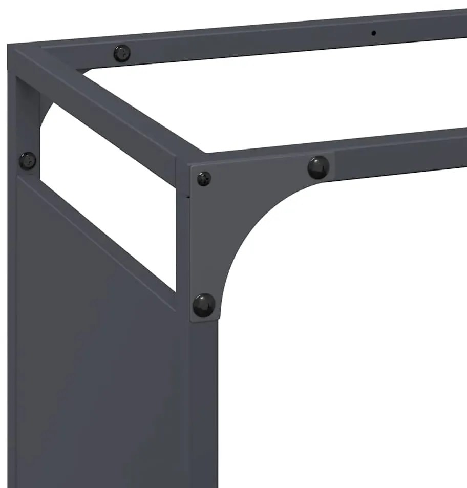 Suporte para lenha 60x28x65 cm aço laminado a frio antracite