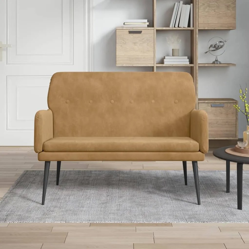 351421 vidaXL Banco 108x79x79 cm veludo castanho
