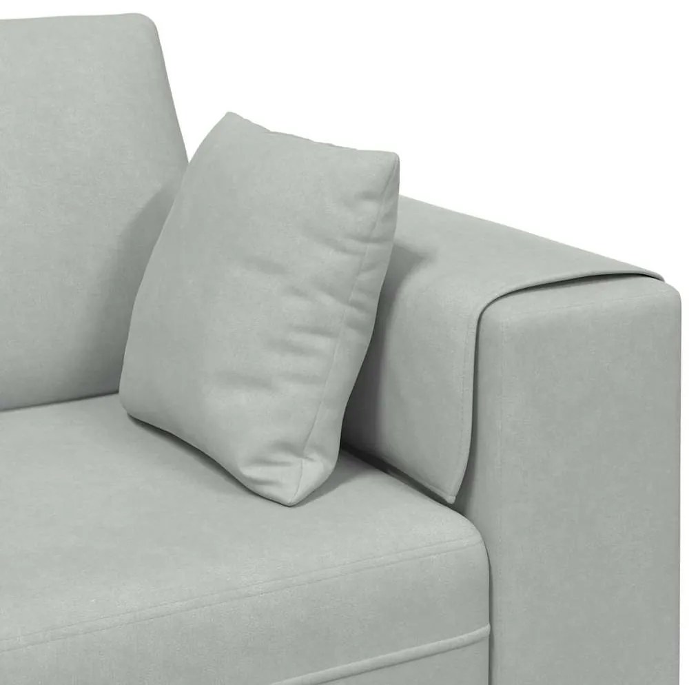 Sofá de Veludo com almofada com travesseiro Cinzento-claro 208 cm Velu