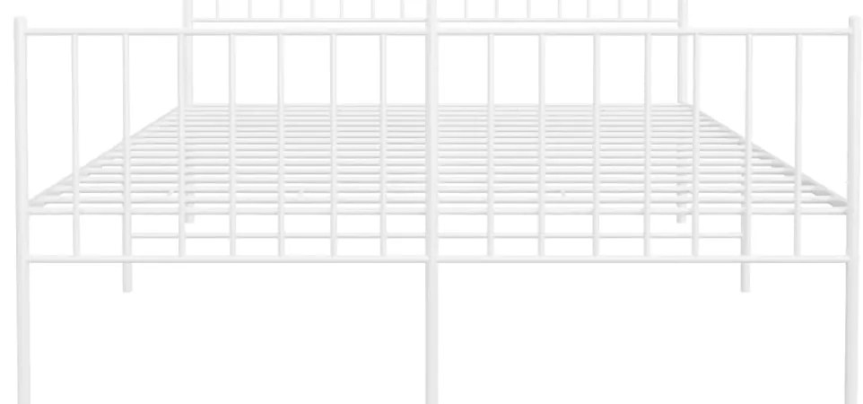 Estrutura de cama com cabeceira e pés 120x190 cm metal branco