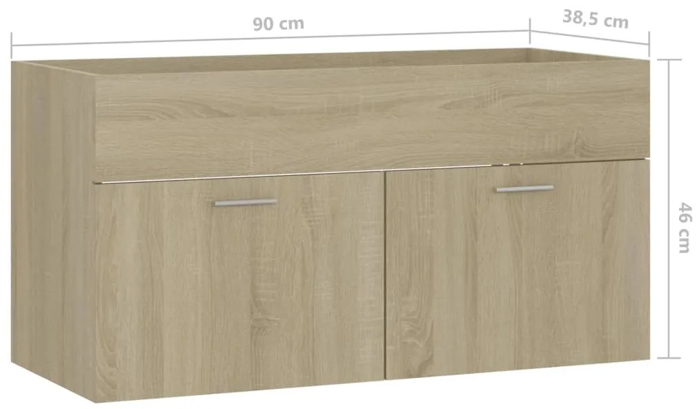 Armário de lavatório derivados de madeira carvalho sonoma