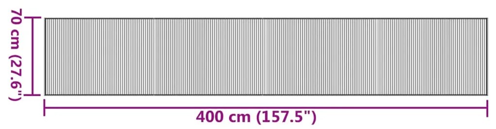 Tapete retangular 70x400 cm bambu preto