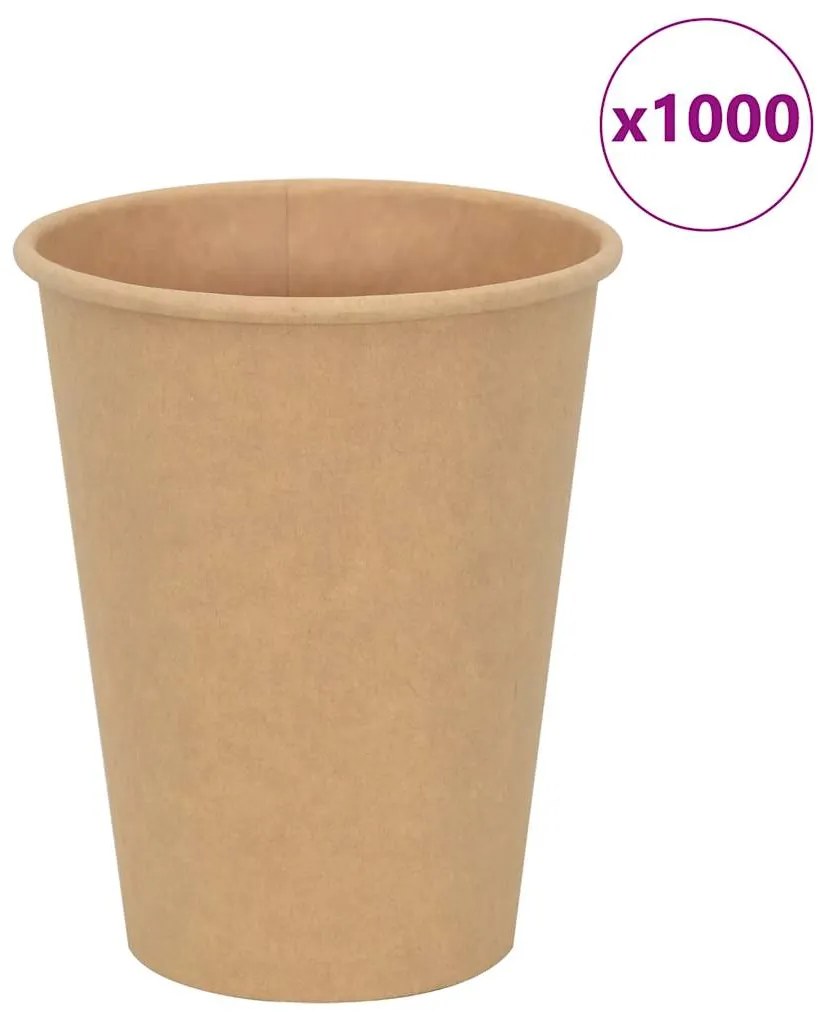 Copos de café de papel 1000 pcs 12oz 300ml castanho