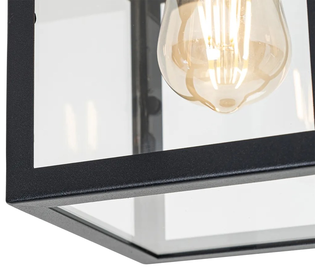 Luminária de teto exterior industrial preta com dourado - Rotterdam Industrial