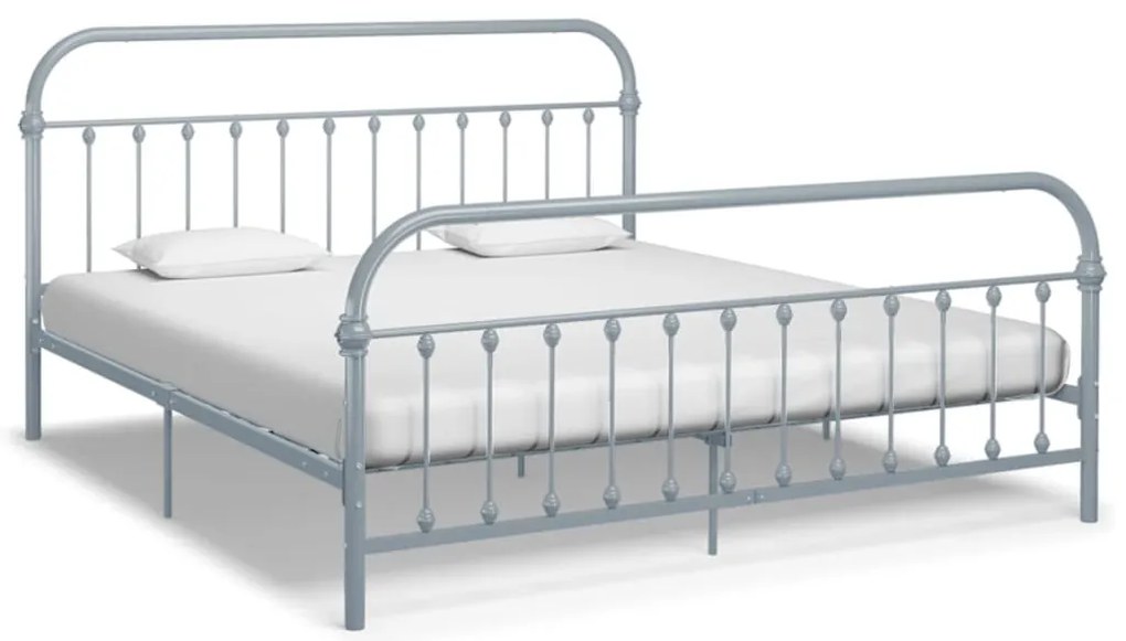 Estrutura de cama metal 180x200 cm cinzento