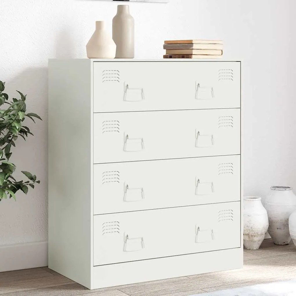 vidaXL Aparador 67x39x83 cm aço branco