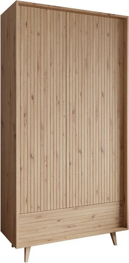 Roupeiro Comfivo Romtori, Carvalho Artisan, 180x92x40cm, 58.9 kg, Portas para roupeiro: Com dobradiças