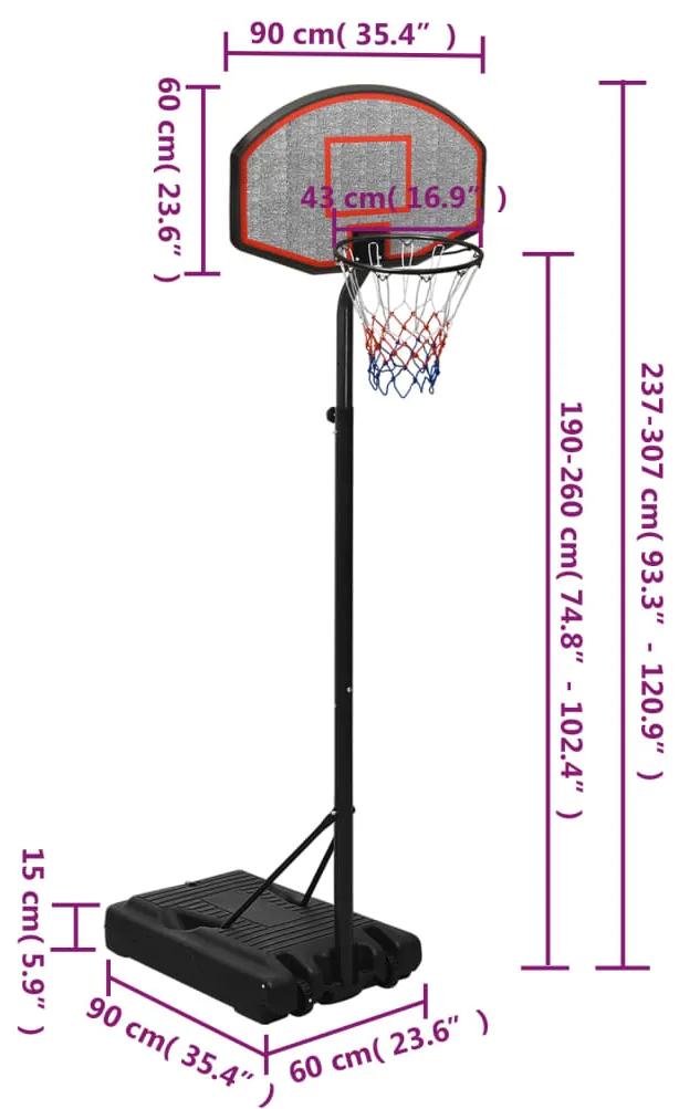 Tabela de basquetebol 237-307 cm polietileno preto