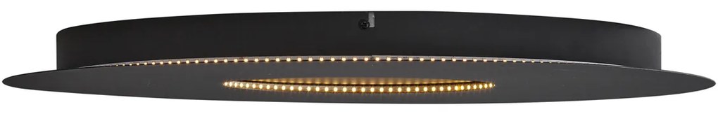 Plafon moderno preto 60cm incl. LED regulável em 3 níveis - Morning Moderno