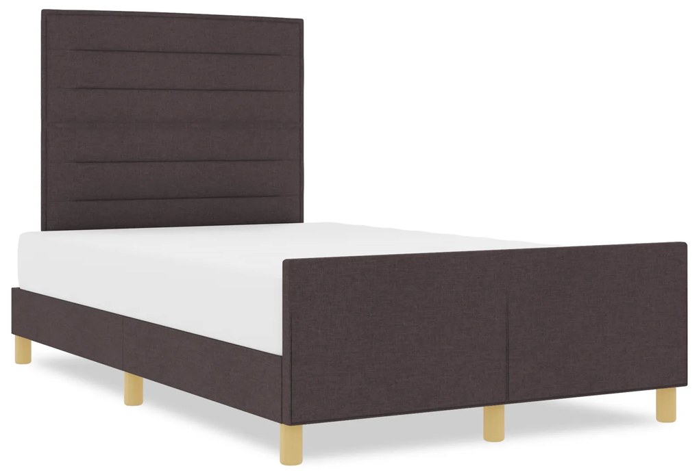 Cama de Tecido Marrom Escuro vidaXL 140x190 cm