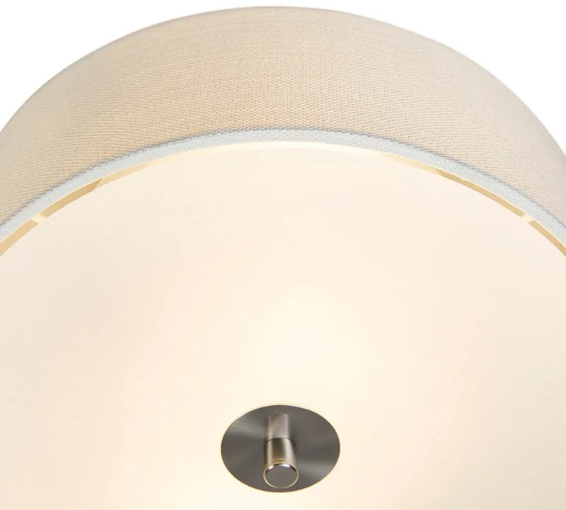 Candeeiro de teto rústico branco/creme 30 cm - Drum Jute Country / Rústico,Moderno