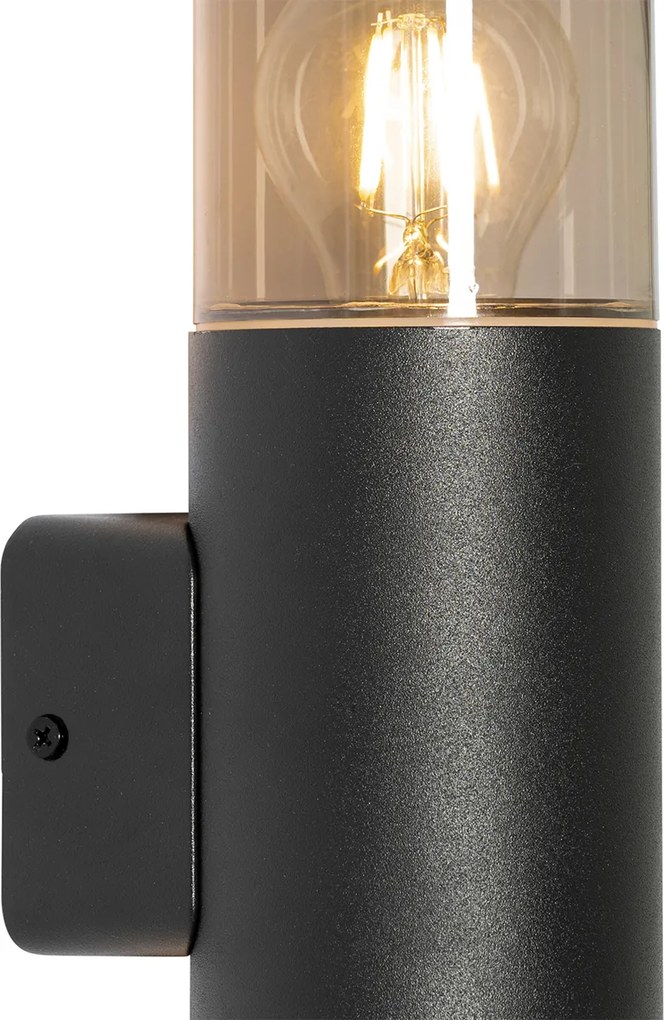 Candeeiro de parede exterior moderno preto 2-luzes IP44 - Odense