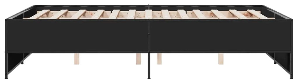 Estrutura de cama 120x190 cm derivados de madeira/metal preto