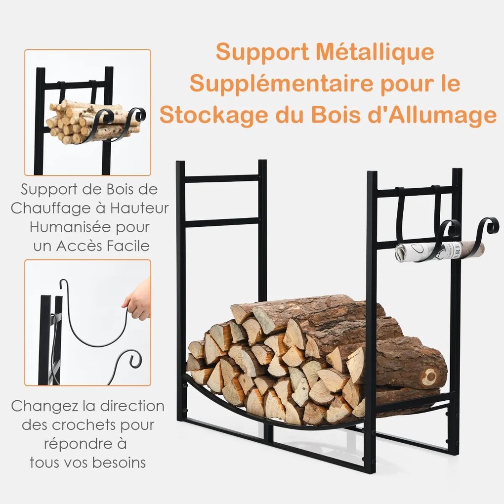 Suporte para lenha em forma de U de 17 polegadas em aço